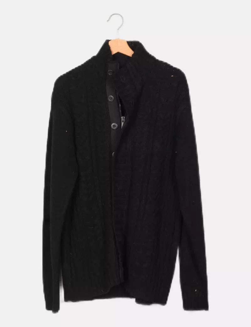 Angelo Litrico Chaqueta negra de punto