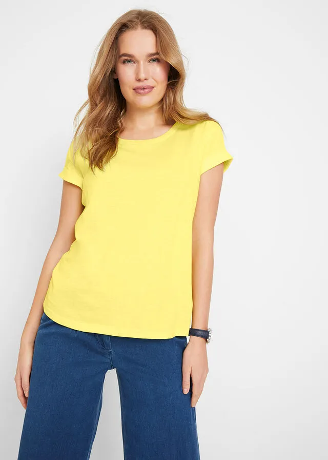 Camiseta boxy de manga corta Amarillo limón claro