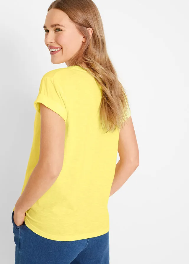 Camiseta boxy de manga corta Amarillo limón claro