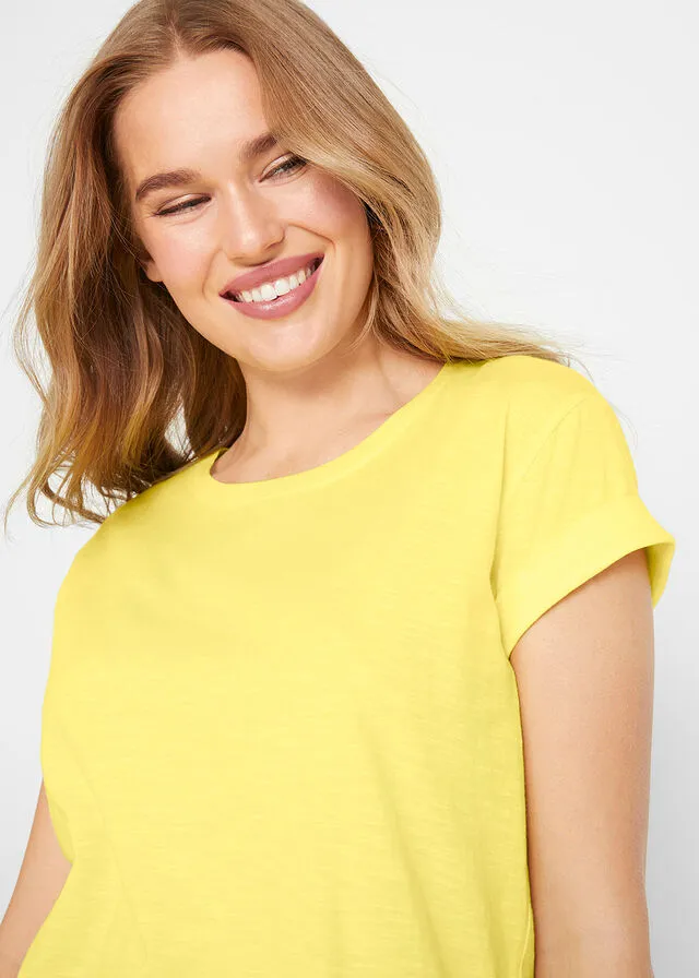 Camiseta boxy de manga corta Amarillo limón claro