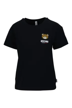 Camiseta negra oversize con logo oso underbear parche