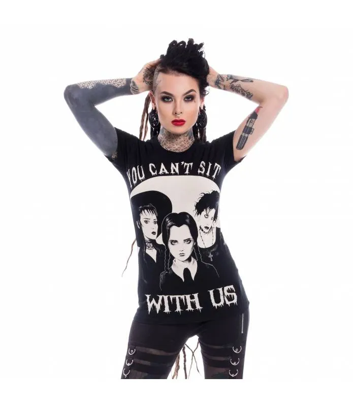 Camiseta Sit With Us T Negra Chica Manga Corta Chicas Malas Innocent