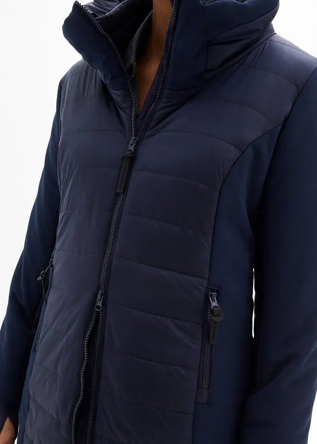 Chaqueta larga impermeable para exteriores Azul marino