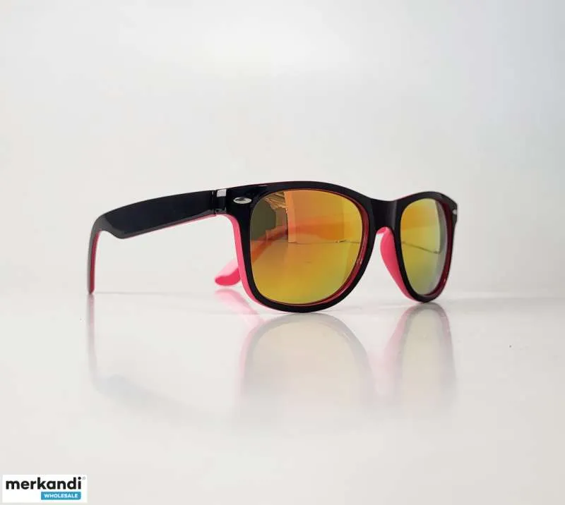 Gafas de sol Wayfarer TopTen negras/rosas con lentes de espejo SG14029WFR