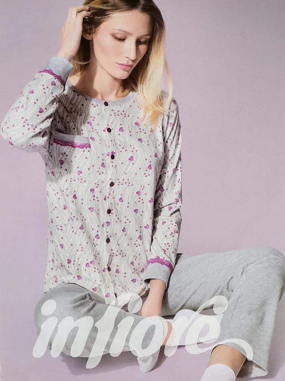 Infiore Pijama abierto de mujer en algodón.