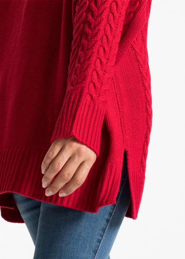 Jersey de cuello alto Rojo tomate