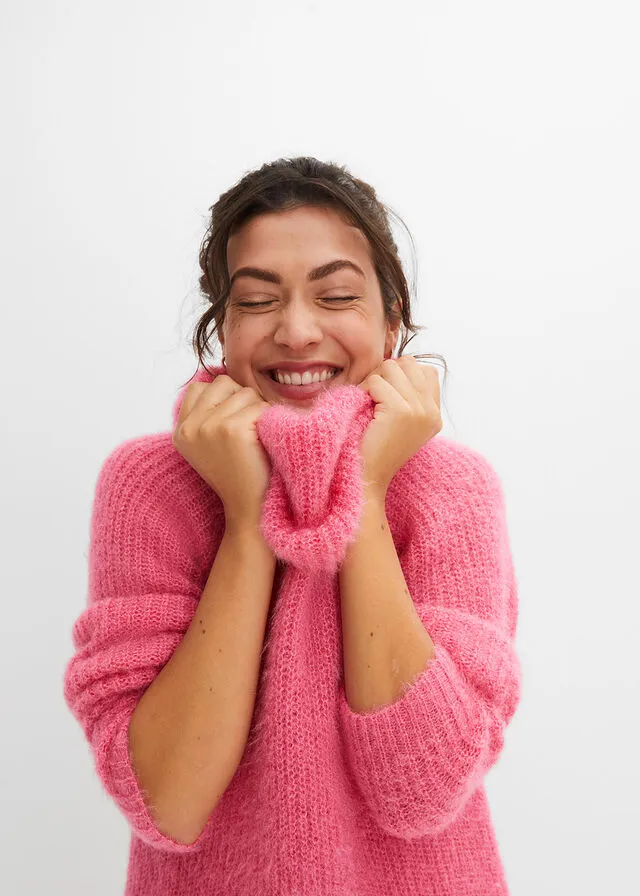 Jersey de cuello alto Rosa