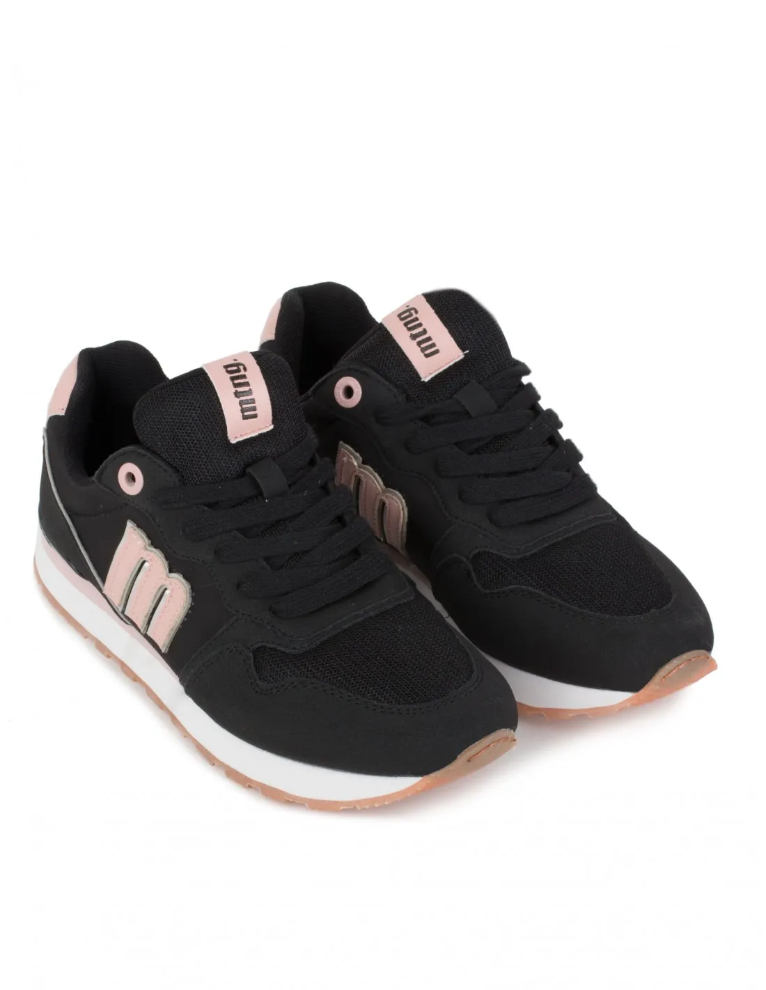 MUSTANG Sneakers Negras Logo Rosa