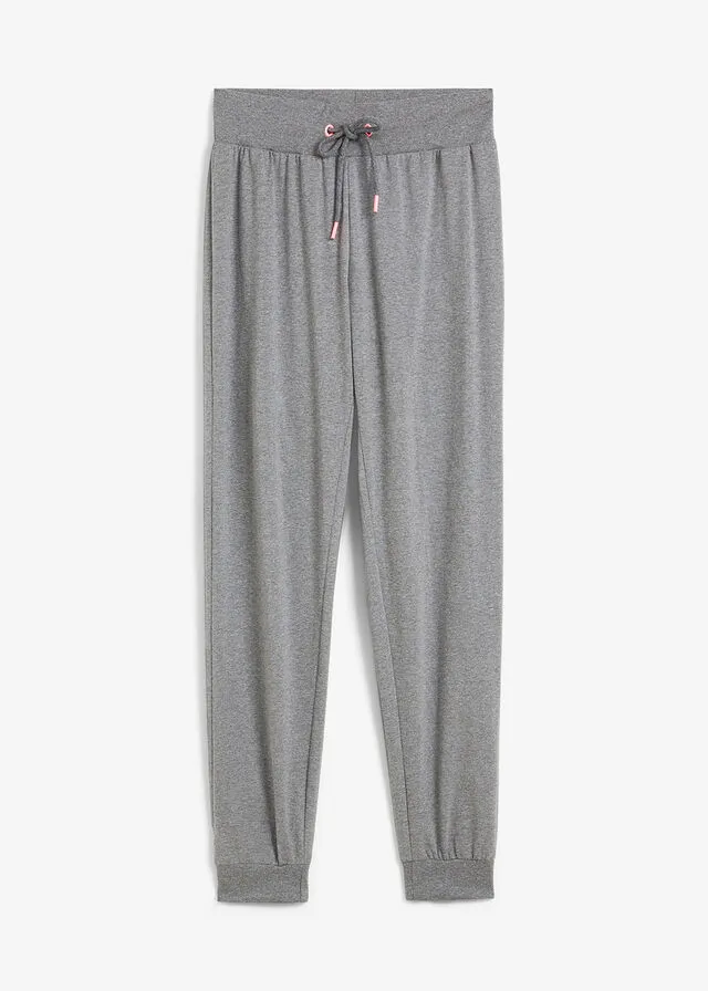 Pantalón de chándal con puños gris moteado / rosa neón moteado