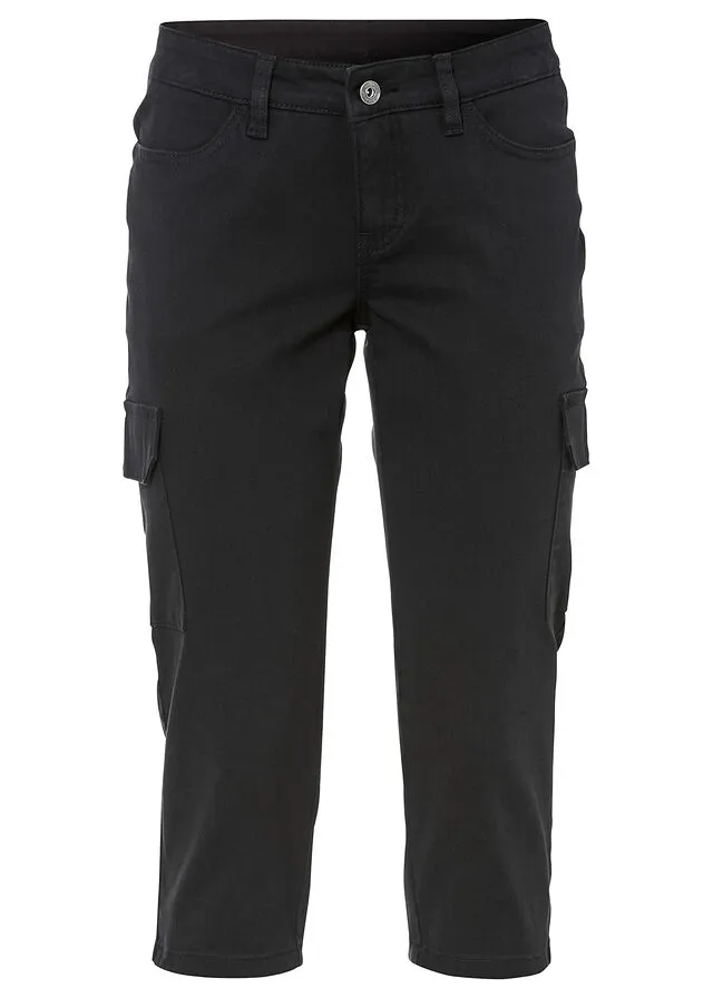 Pantalón de corte capri Negro