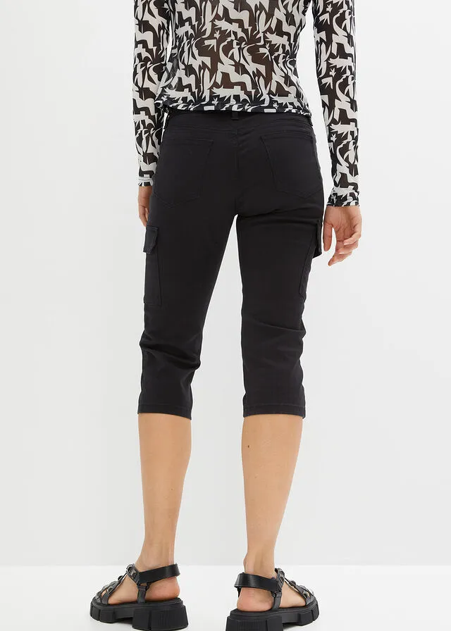 Pantalón de corte capri Negro