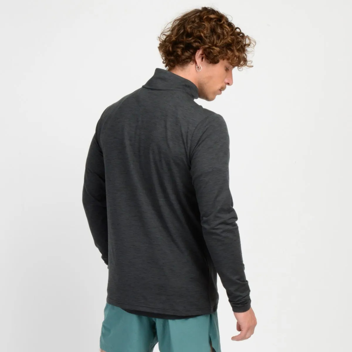 Polerón Running Hombre New Balance Space Dye 1/4 Zip Negro