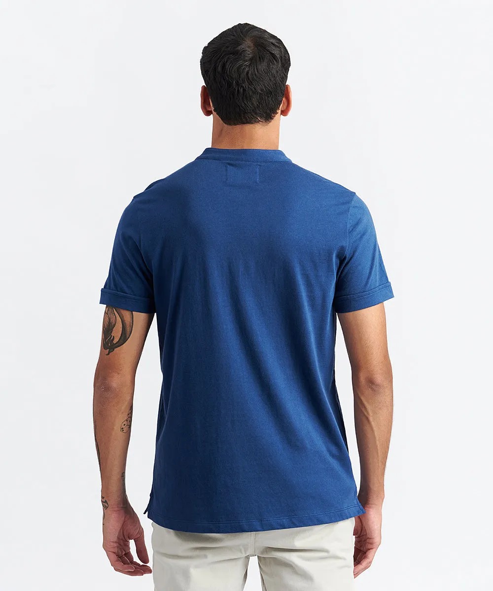 POLO MANGA CORTA JERSEY 20/1 CUELLO NERU AZUL MARINO PV24