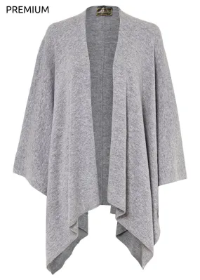 Poncho con contenido de Good Cashmere Standard® Gris jaspeado