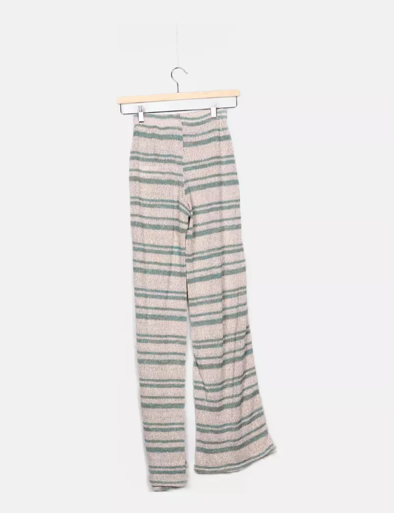 Pull&Bear Pantalón punto rayas bicolor