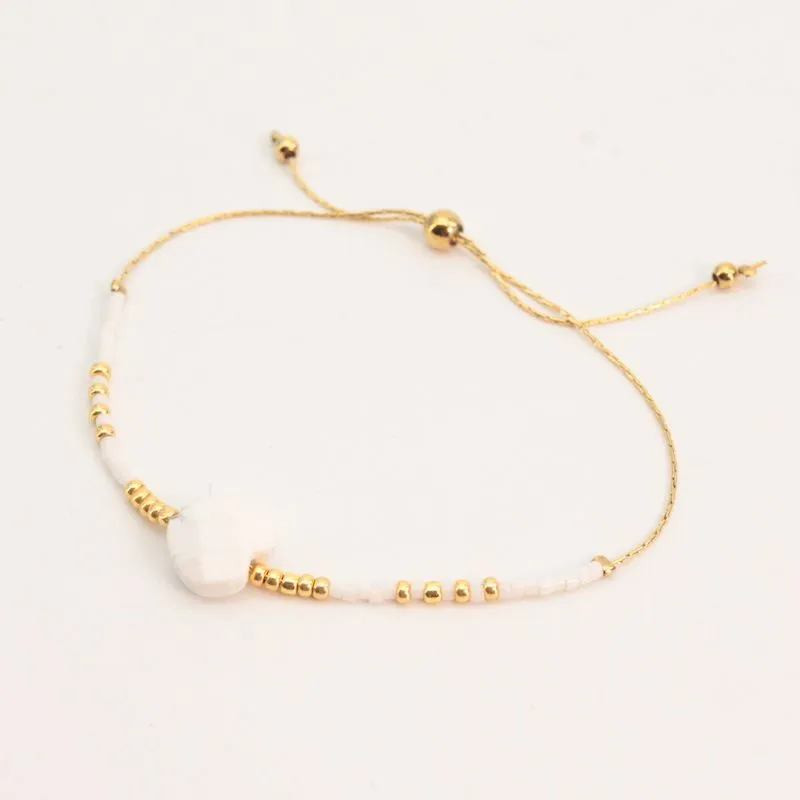 Pulsera Acero Corazón Blanco 150200-02