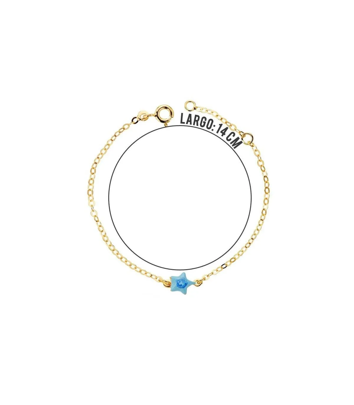 Pulsera bebé oro 18 ktes estrella azul