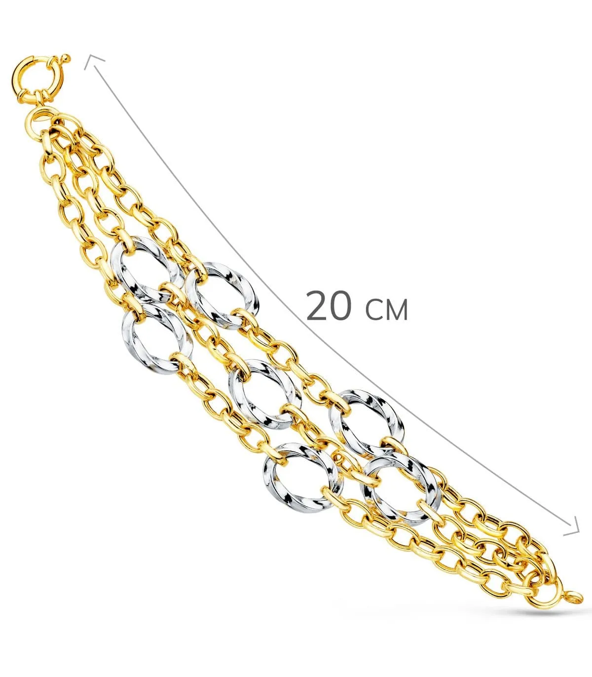 Pulsera Mujer Oro Bicolor 18K Sira