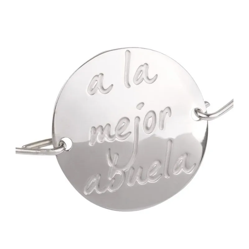 Pulsera Plata Rígida "a la mejor abuela"