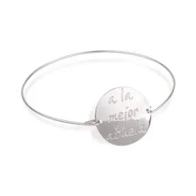 Pulsera Plata Rígida "a la mejor abuela"