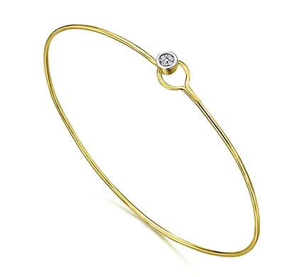 Pulsera Rigida Oro 18k Motivo Redondo Diamantes GC040OA