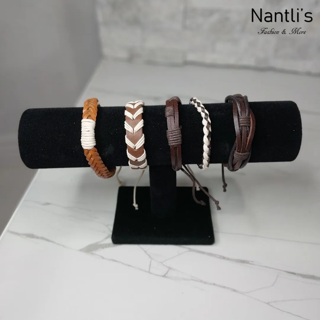 Pulseras para hombres o Mujeres Set BR0022-5 Leather Bracelets for Men or Women 5 Pieces Set