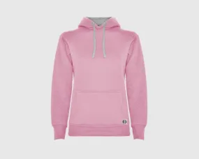 Sudadera capucha bicolor mujer color rosa-gris