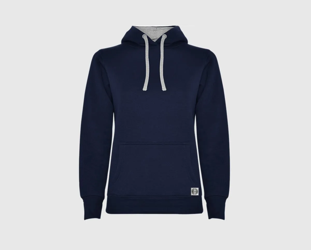 Sudadera capucha bicolor mujer 