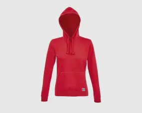 Sudadera capucha clásica mujer inicial pequeña color rojo