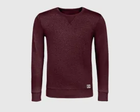 Sudadera cuello redondo clásica unisex color oxblood jaspeado