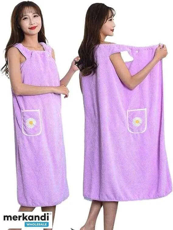 Toalla de baño súper suave y vestido al mismo tiempo, morado