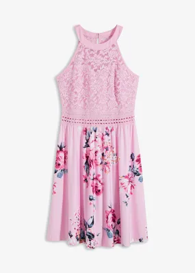 Vestido con encaje Rosa claro-rosa de flores