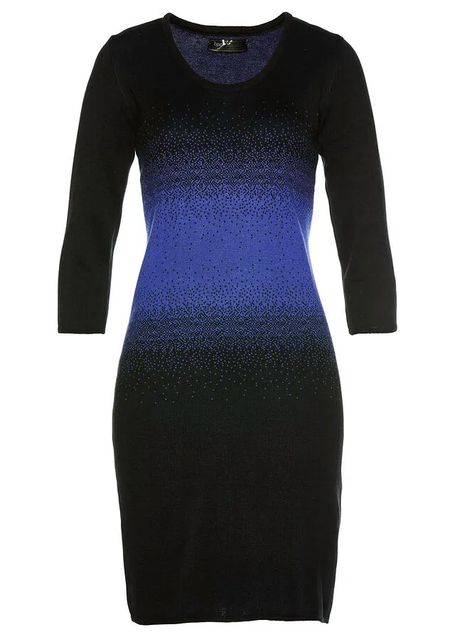 Vestido de punto Azul zafiro-negro