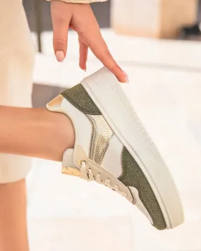 Zapatillas de baloncesto de mujer color caqui con cordones - Sacha