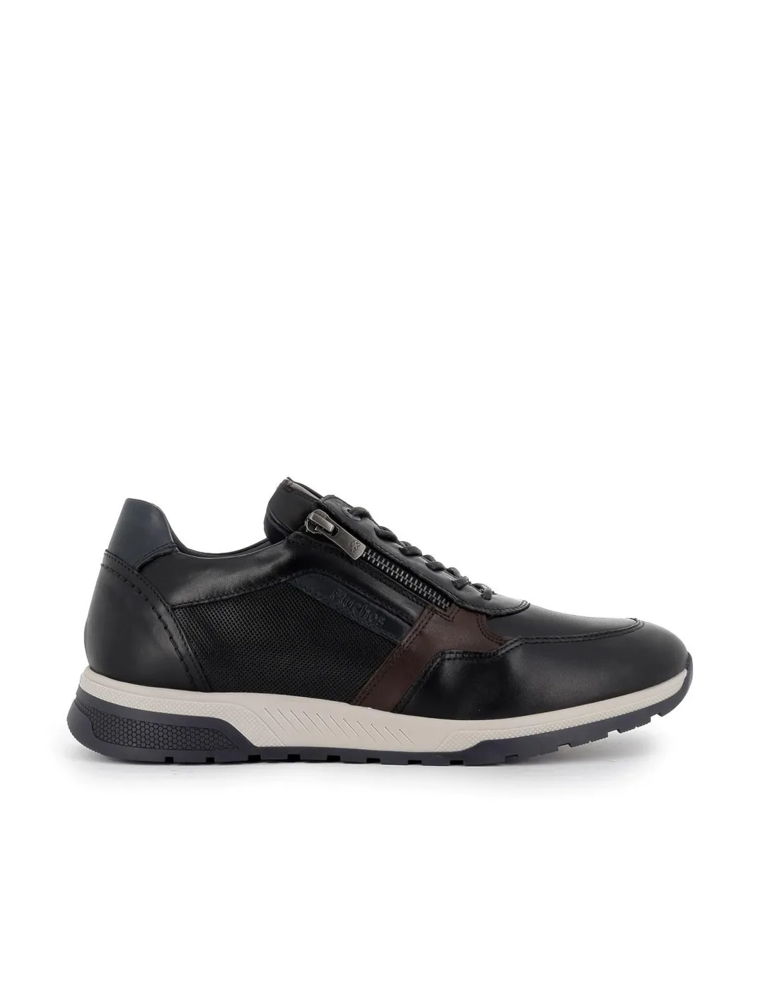 Zapato con cordones y cremallera hombre negro Fluchos
