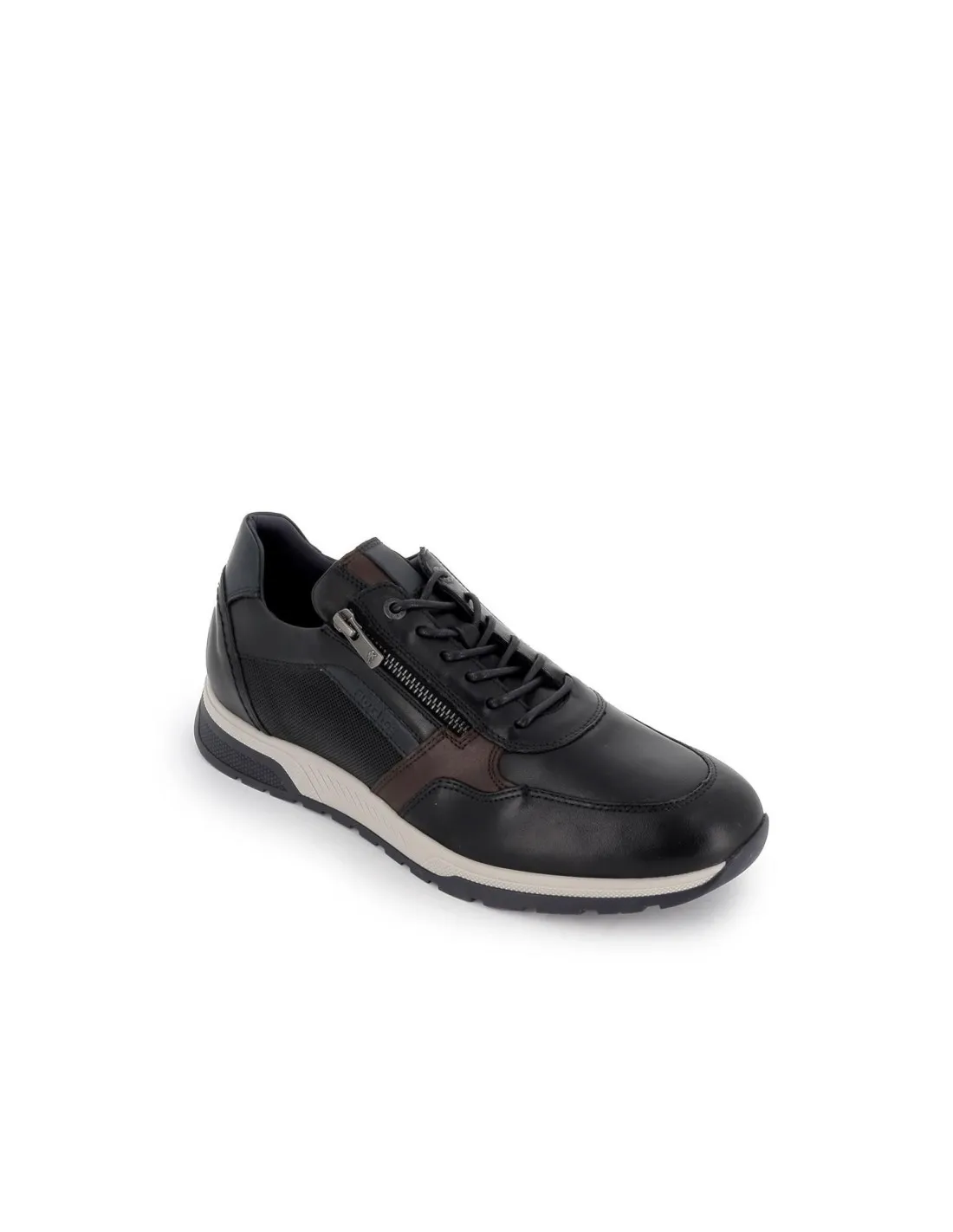 Zapato con cordones y cremallera hombre negro Fluchos