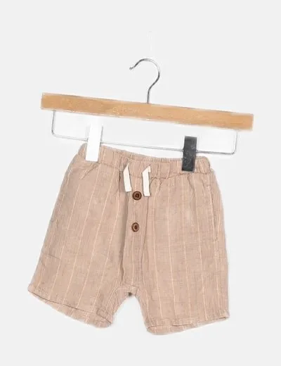 Zara Short marrón rayas